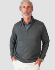 Cashmere Feel 1/4 Zip Sweater (Charcoal)