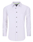 Men's Slim Fit Performance Long Sleeve White Solid Shirt