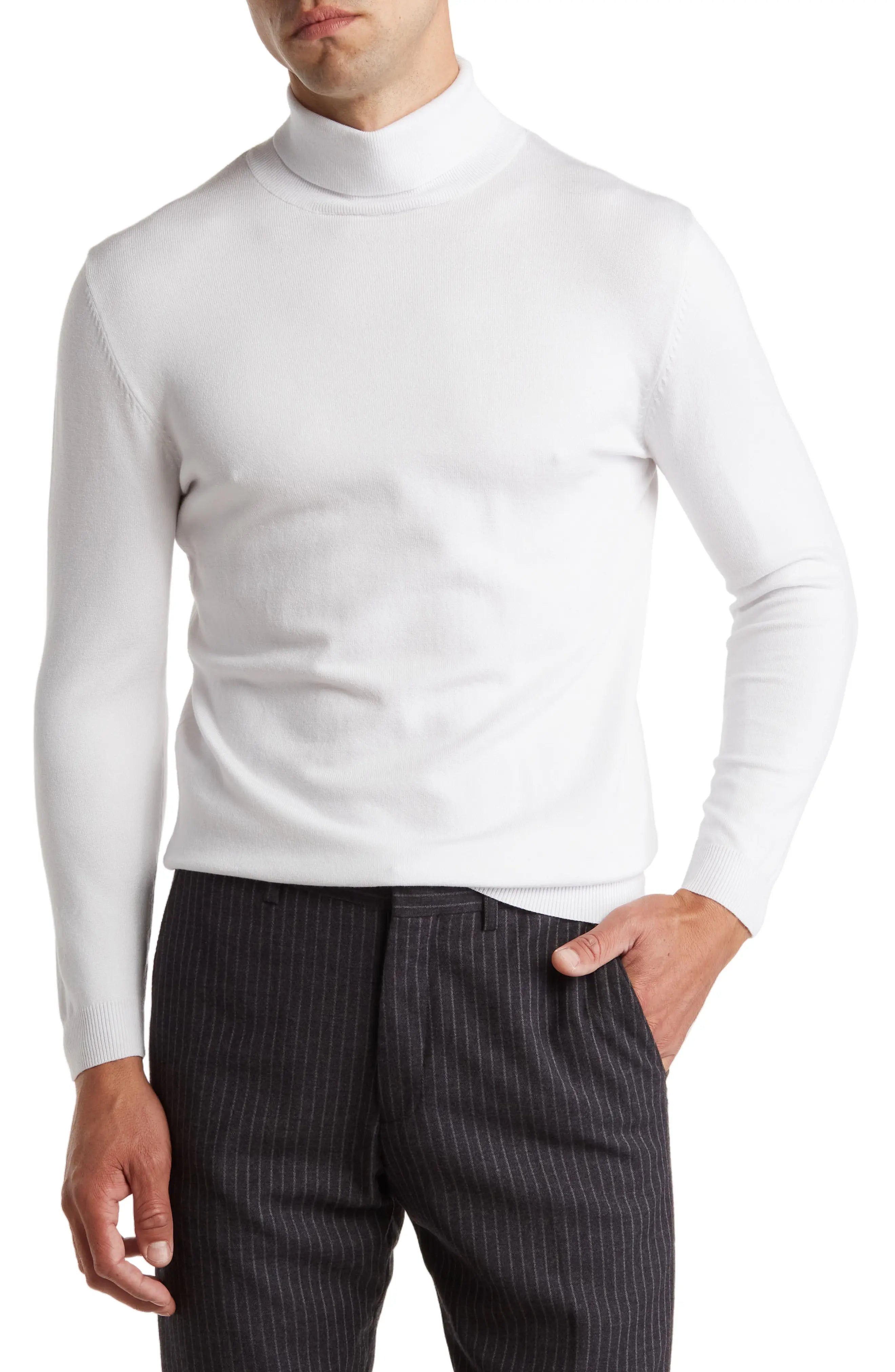 Performance Turtleneck Sweater White – Tom Baine